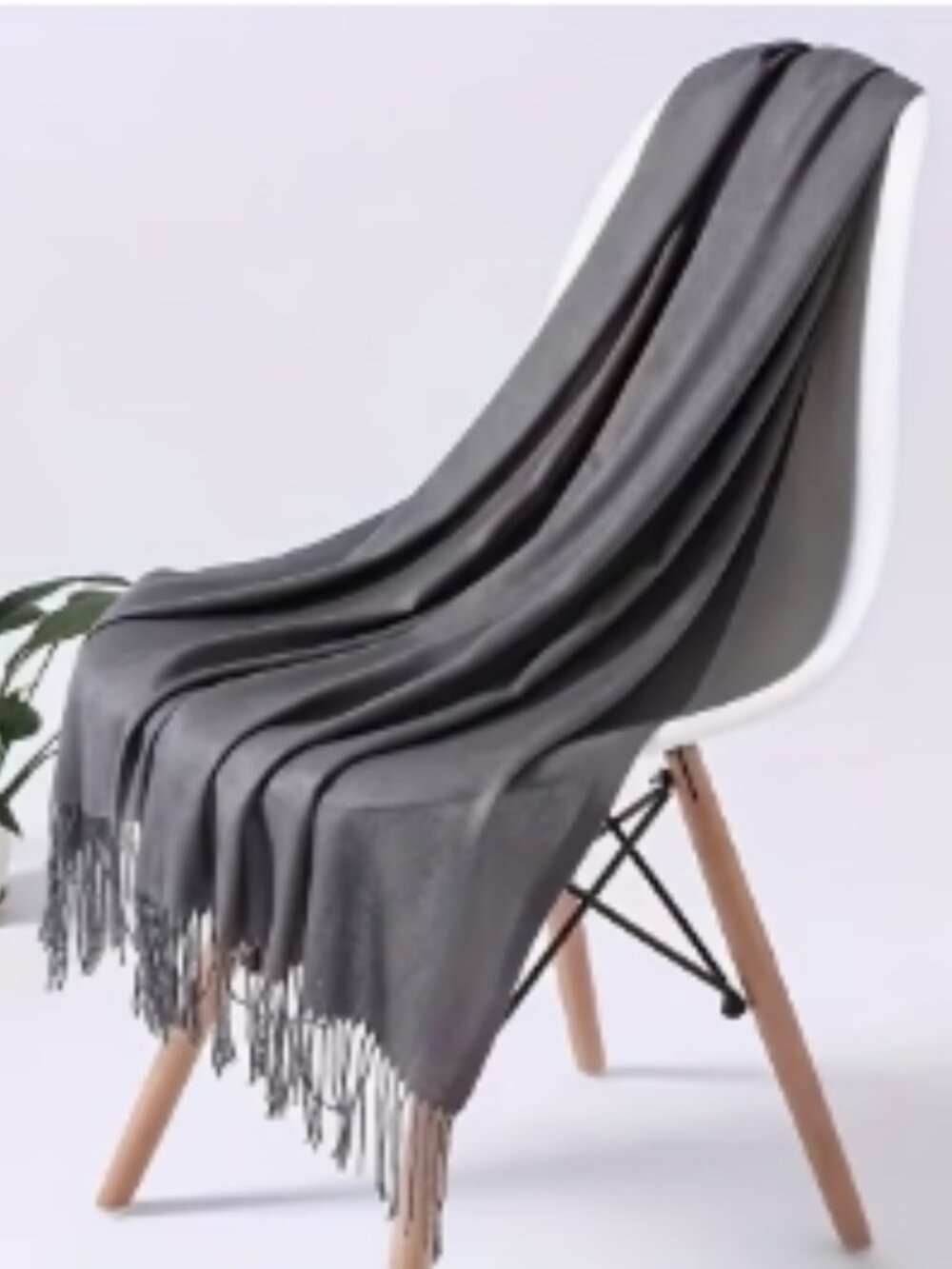 NEW Lightweight tasseled Scarf/Wrap in Light Gray